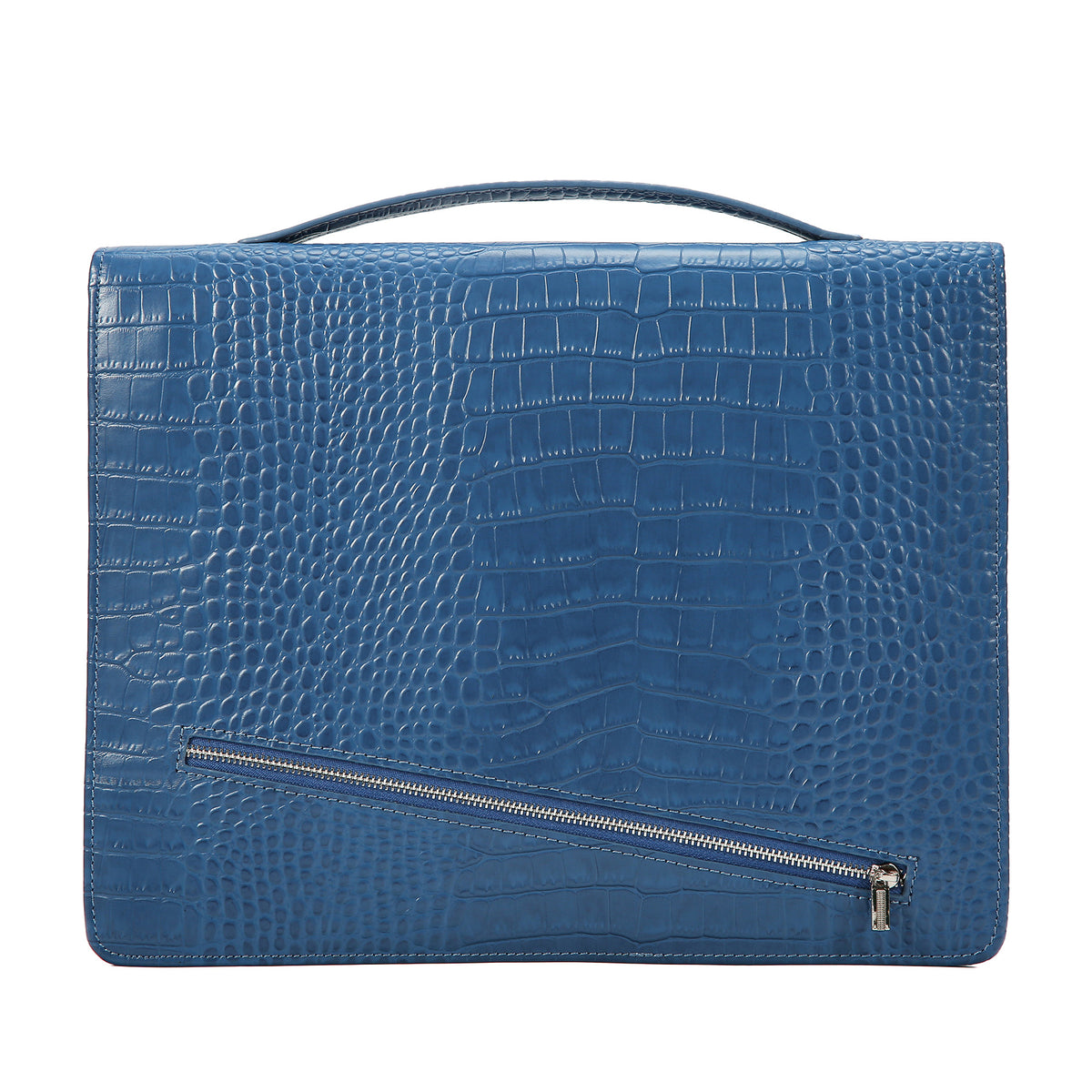 Leather Tablet Organizer for 13-Inch iPad with Crocodile Pattern