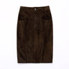 High Waist Leather Midi Pencil Skirt Women