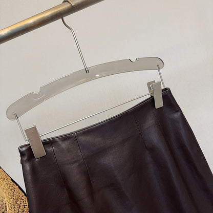 Women’s Genuine Leather Mini Skirt High Waist