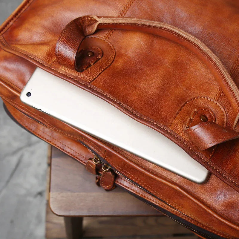Leather Messenger Crossbody Bag for Men