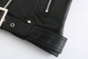 Women’s Faux Leather Motorcycle Jacket with Belt