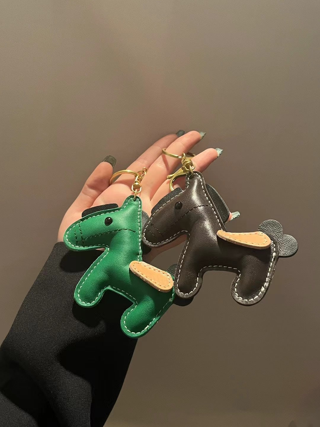 Leather horse keychain cute pony bag charm gift accessory