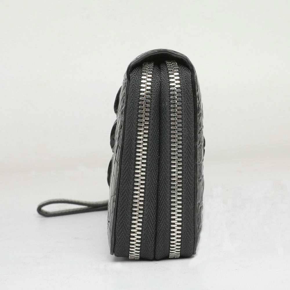 crocodile leather clutch purse