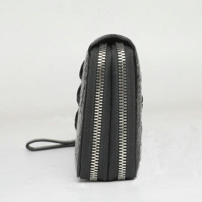 crocodile leather clutch purse