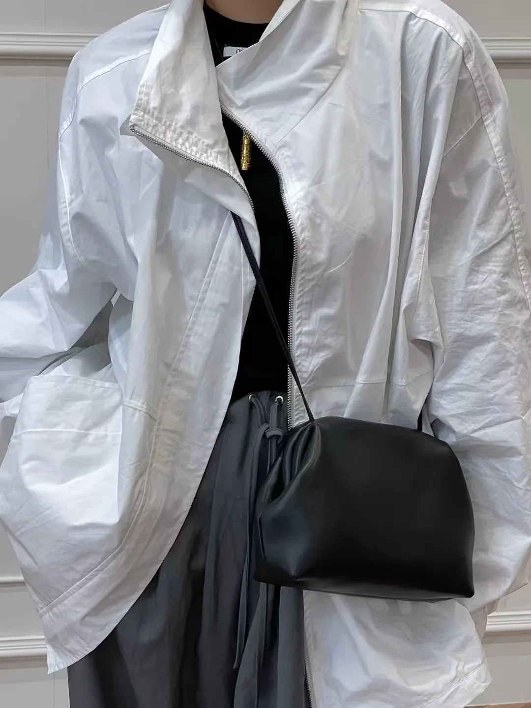 Premium Sheepskin Leather Underarm Cloud Bag