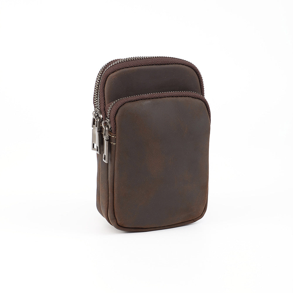 Genuine Leather Waist Bag for Men with Belt Loop