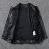 Biker Leather Vest Men Slim Fit Motorcycle Vest