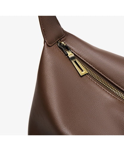 Soft leather large capacity shoulder tote bag