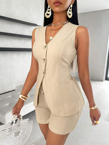 Sleeveless Vest And Shorts Women