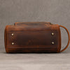 Men’s Genuine Leather Toiletry Bag with Front Zipper Pocket
