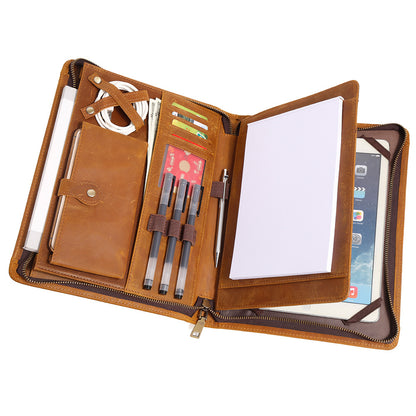 Leather iPad Organizer Portfolio in Crazy Horse Leather for Business