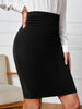 High Waisted Knee Length Pencil Skirt