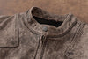 Men Tumbled Cowhide Leather Jacket