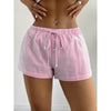 front buttons striped boxer shorts women
