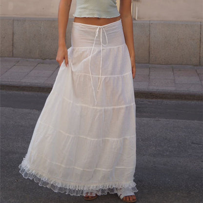 women's ruffled long frilly skirts