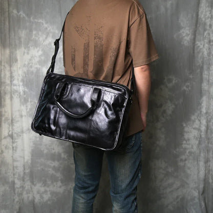 Leather Messenger Crossbody Bag for Men