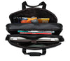 men's genuine leather laptop office bag with trolley sleeve