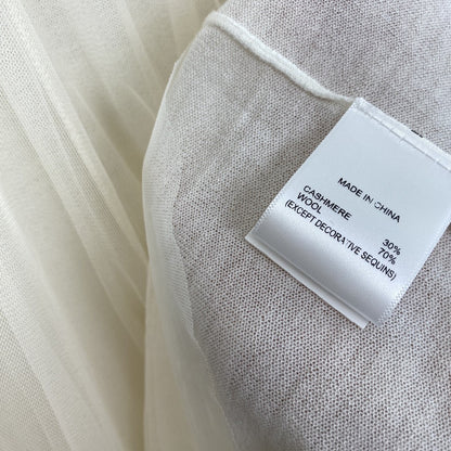 Women’s Cashmere Mesh Patchwork Long Midi Skirt