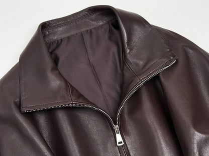 Women Oversized Leather Motorcycle Jacket