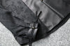 Leather Top for Women with Jacquard Sleeves and Mandarin Collar