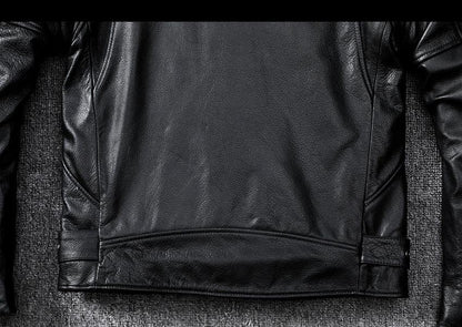 Men’s Slim Fit Motorcycle Leather Jacket