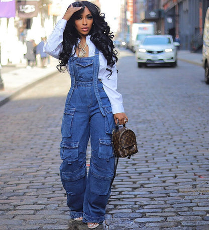Denim Jumpsuit Overall For Women