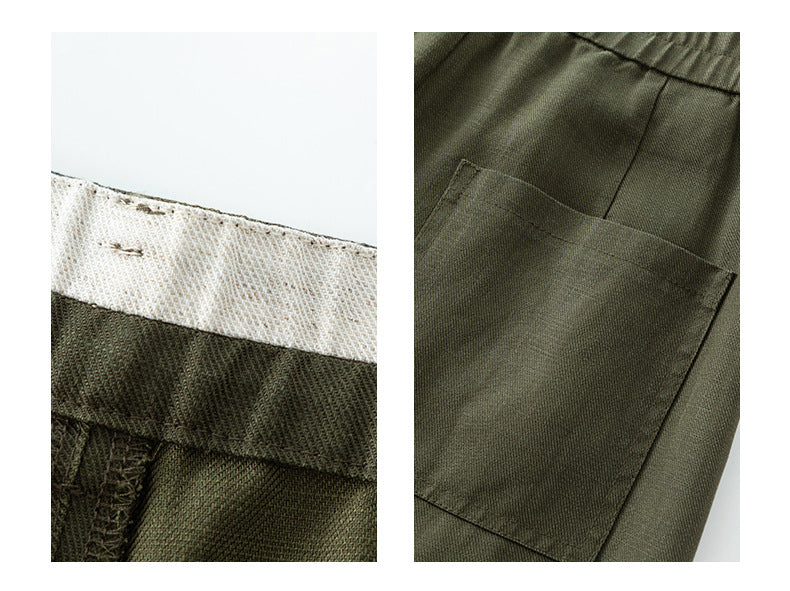 High waist wide leg linen pants for women
