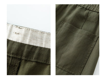 High waist wide leg linen pants for women