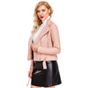 Women’s Faux Leather Motorcycle Jacket with Belt