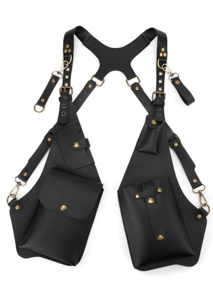 Men's Shoulder Holster Bag with Dual Utility Pouches and Adjustable Harness