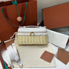 Handwoven Rattan and Leather Crossbody Summer Bag