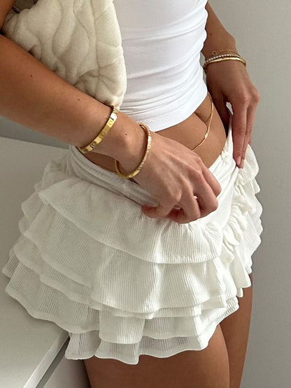 Low Waist Flared Midi Skirt