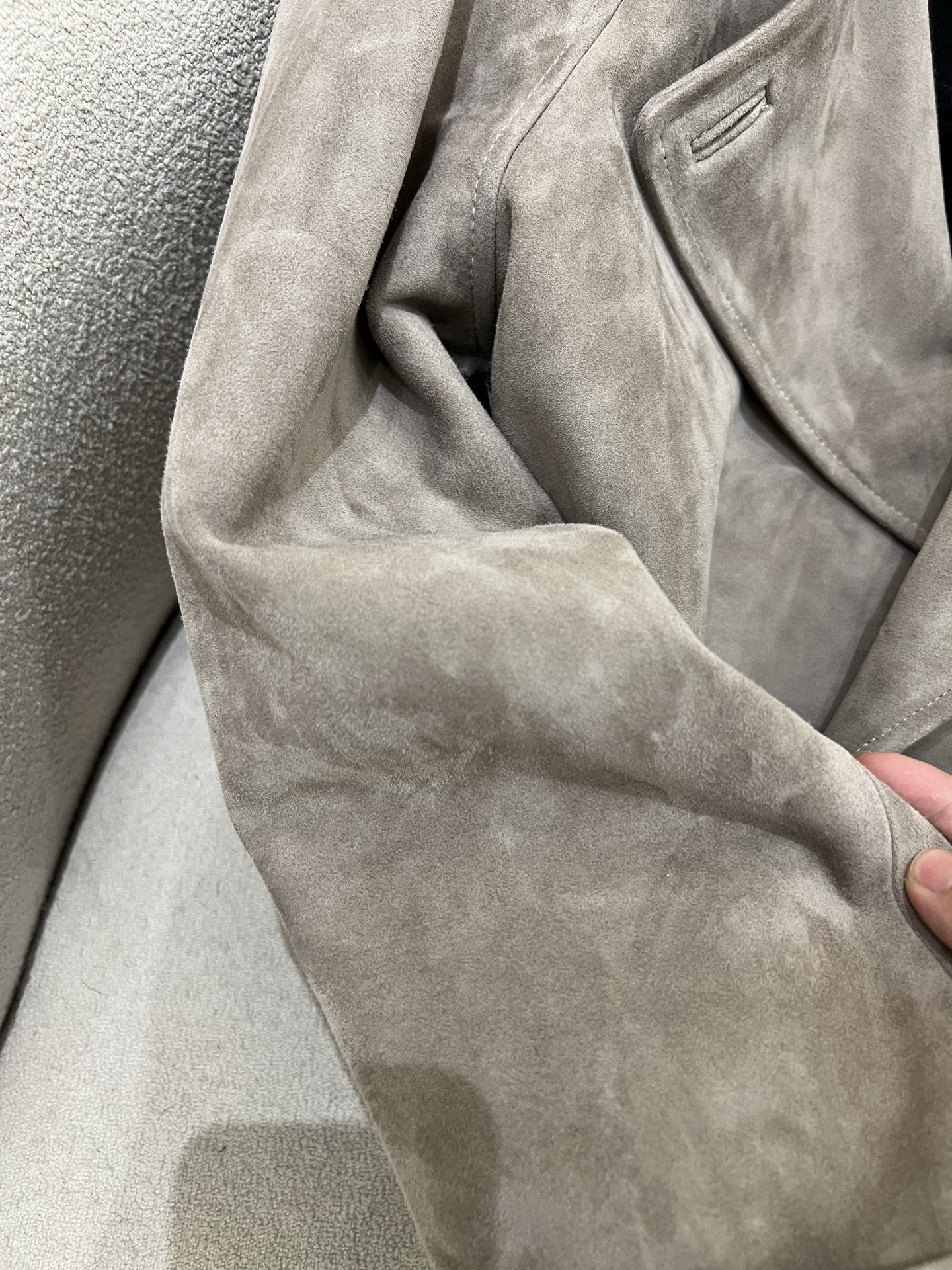 Women Suede Leather Short Trench Coat Maillard