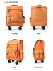 Leather Luggage Trolley Case Carry-On Suitcase with Wheels