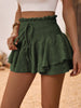 Ruffle Hem Smocked High Waist Skort for Women