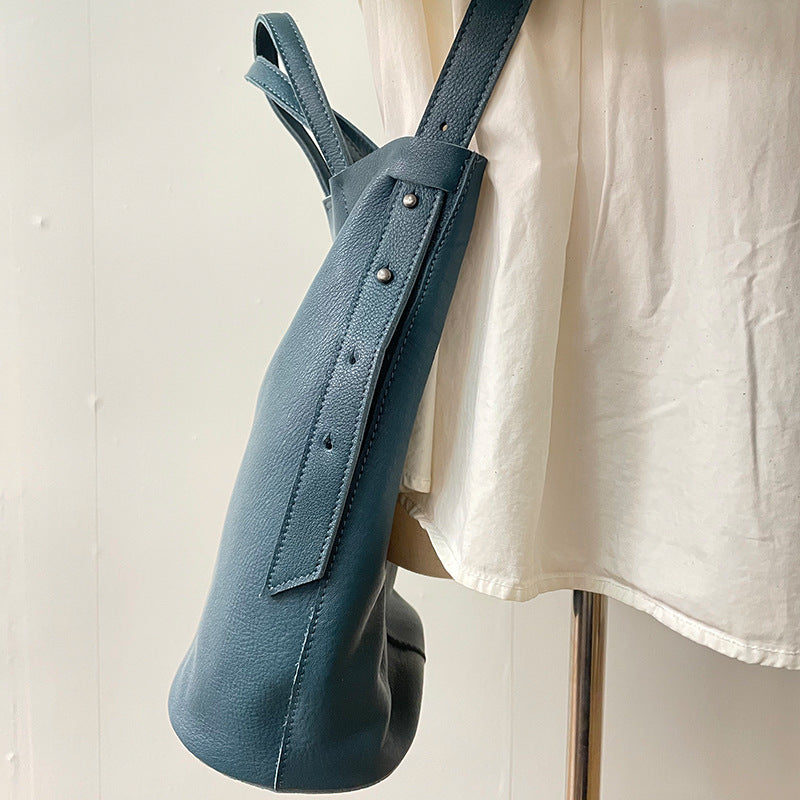 Women Genuine Leather Large Tote Shoulder Bag