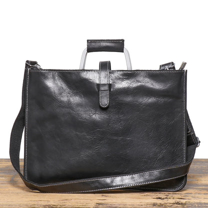 Men's Genuine Brown Leather Office Bag Briefcase