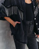 Women Denim Jacket with Chain Rivet Fringe