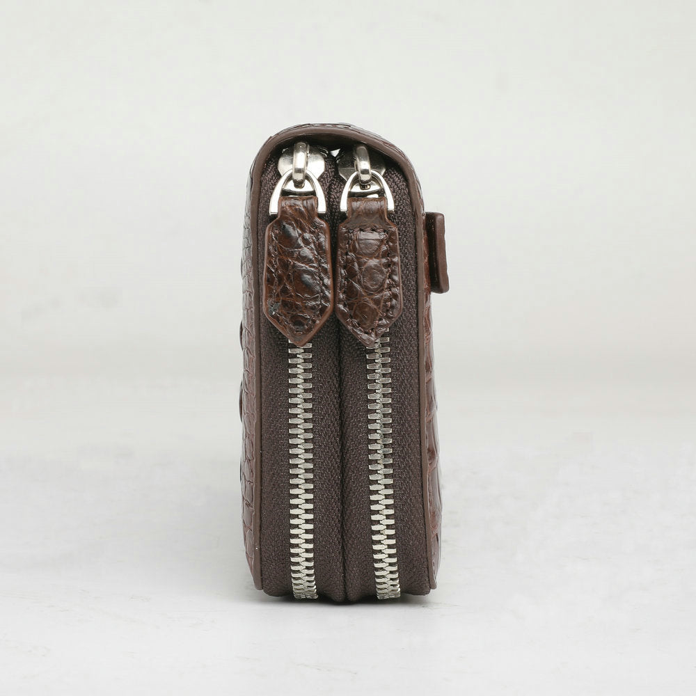 crocodile leather clutch purse
