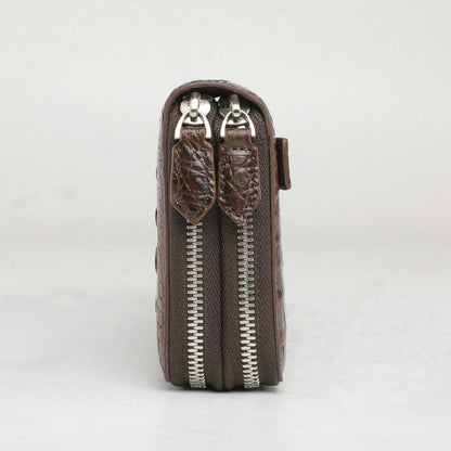 crocodile leather clutch purse