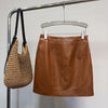 Women’s Genuine Leather Mini Skirt High Waist