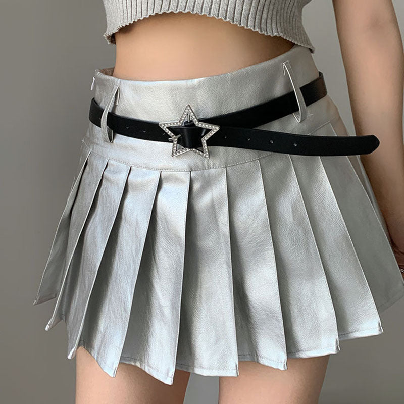 Women’s Rhinestone Star Buckle PU Leather Belt