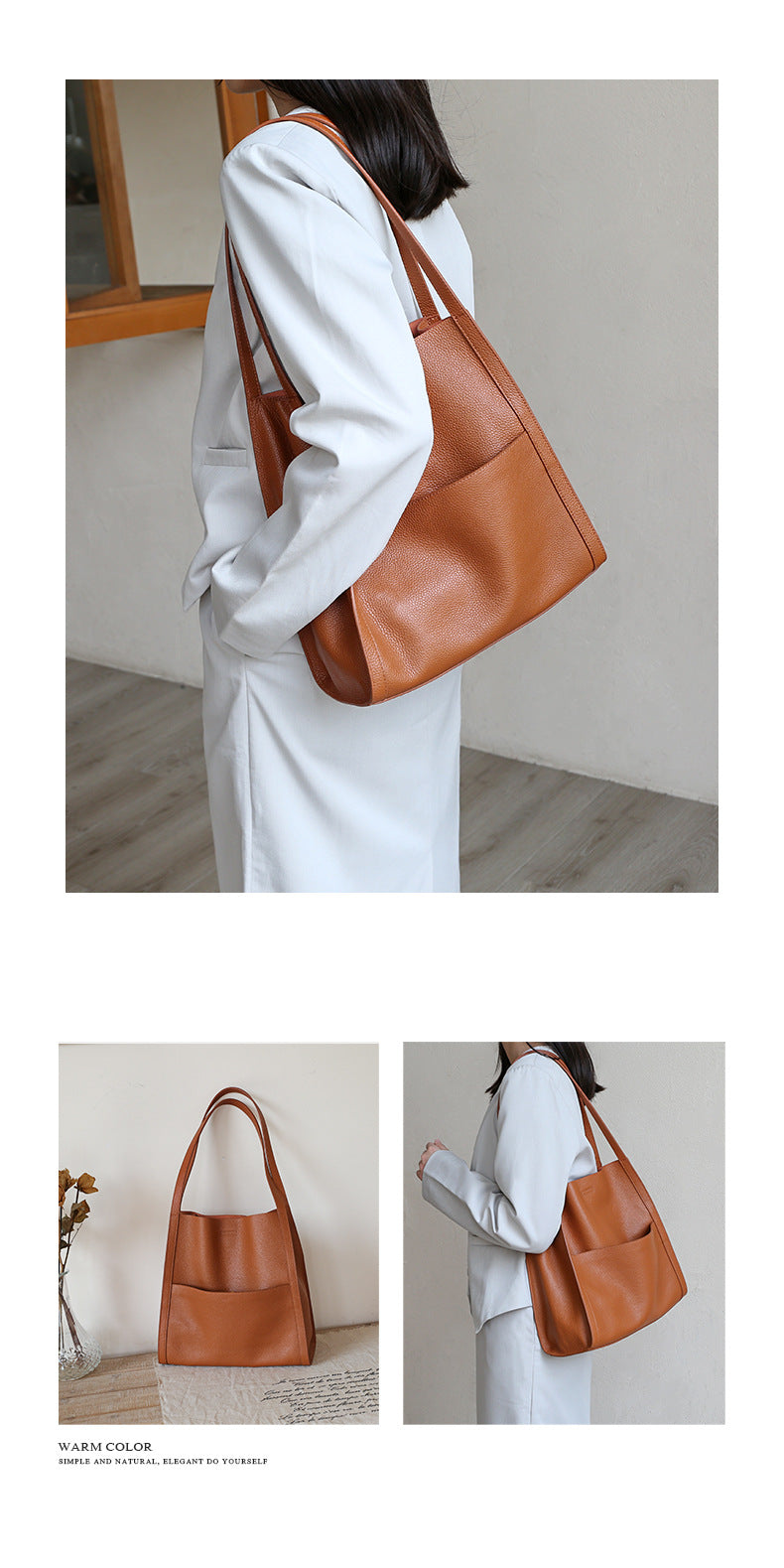 Women’s Genuine Leather Work Tote Bag