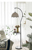 Vintage arc floor lamp with storage shelf