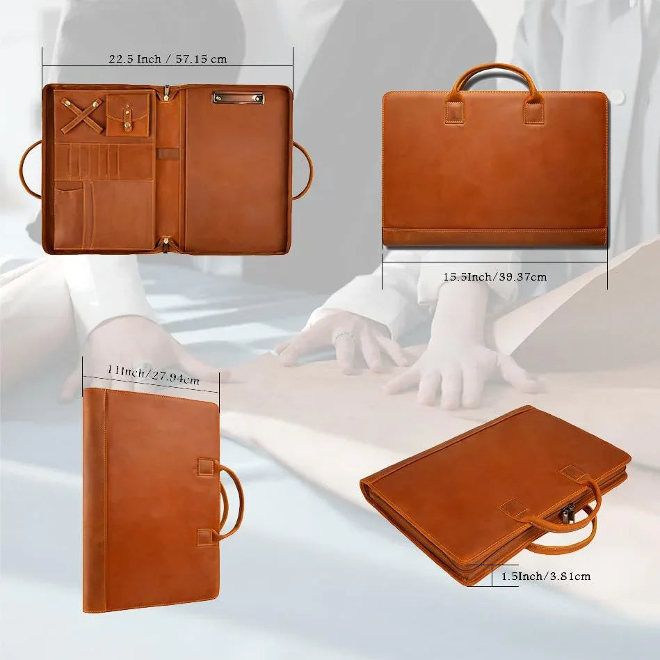 Crazy Horse Leather Laptop & Document Case