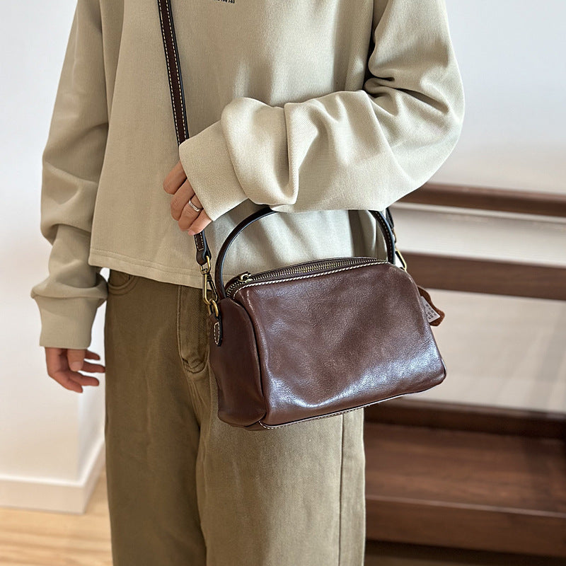 Genuine Leather Shoulder Bag for Women Top Handle