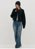 Women low waist zip cardigan knit outerwear