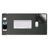 Leather desk pad with magnetic charging side panel