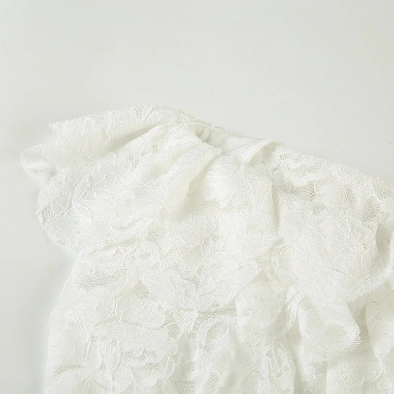 retro lace square-neck long sleeve top