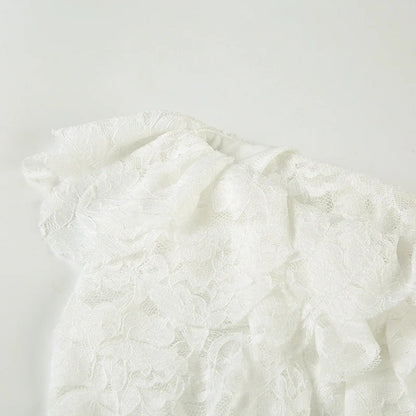 retro lace square-neck long sleeve top